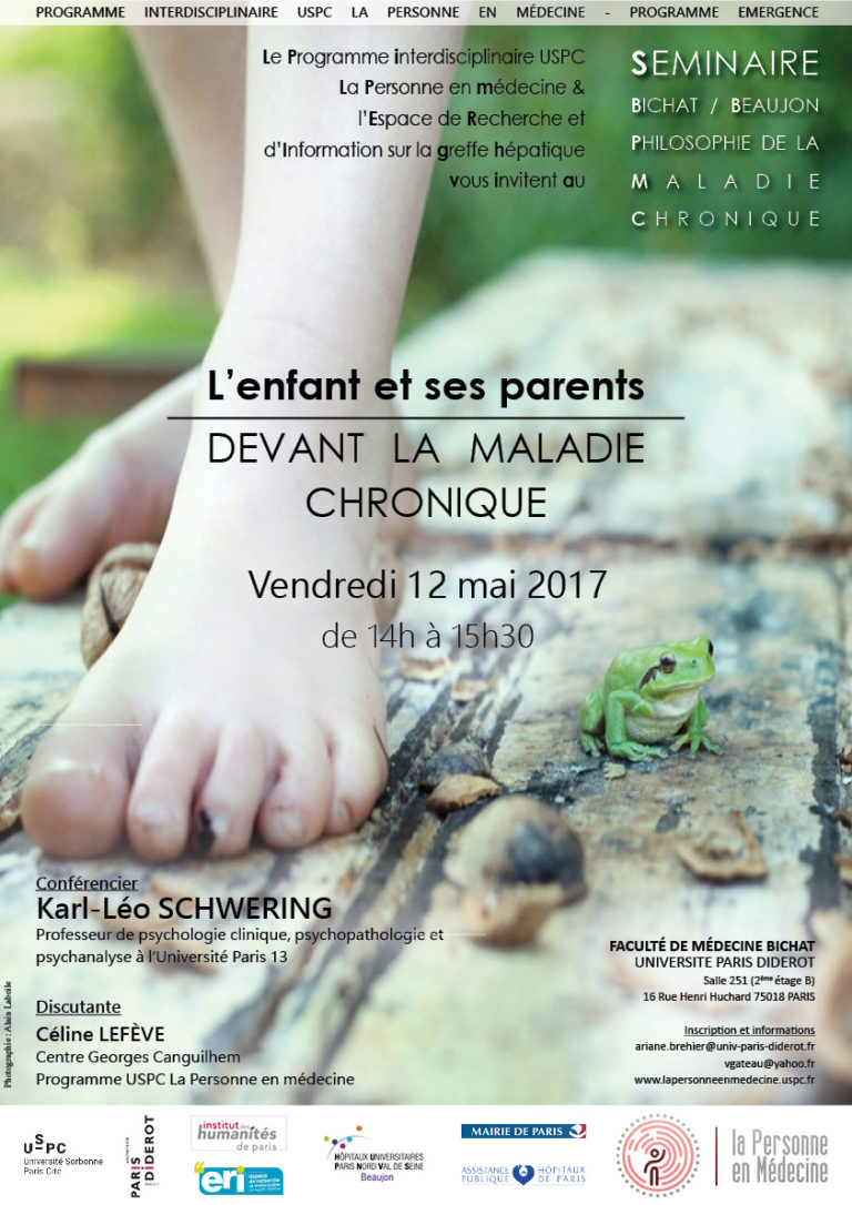 Philosophie de la maladie chronique : « L’enfant et ses parents devant la maladie chronique ».